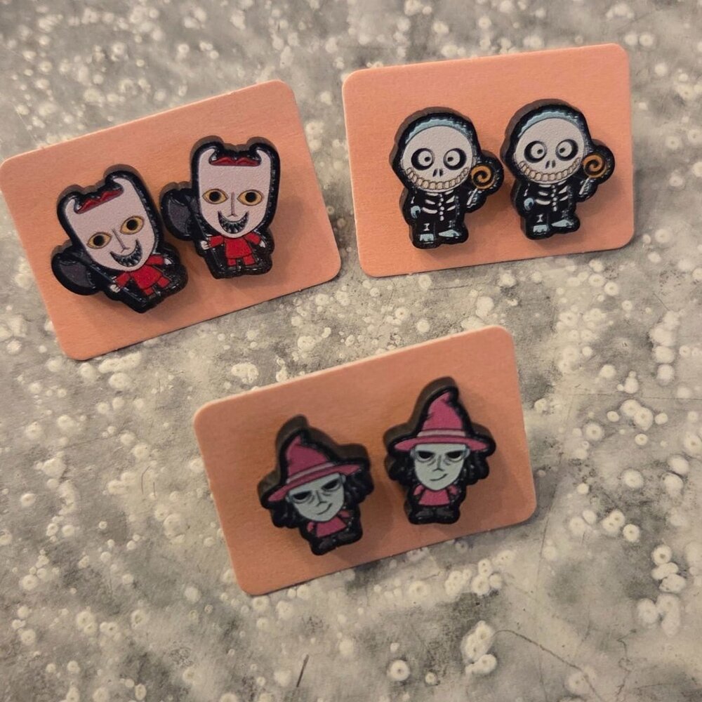 👻Lock, Shock and Barrel Stud Halloween Earrings👻